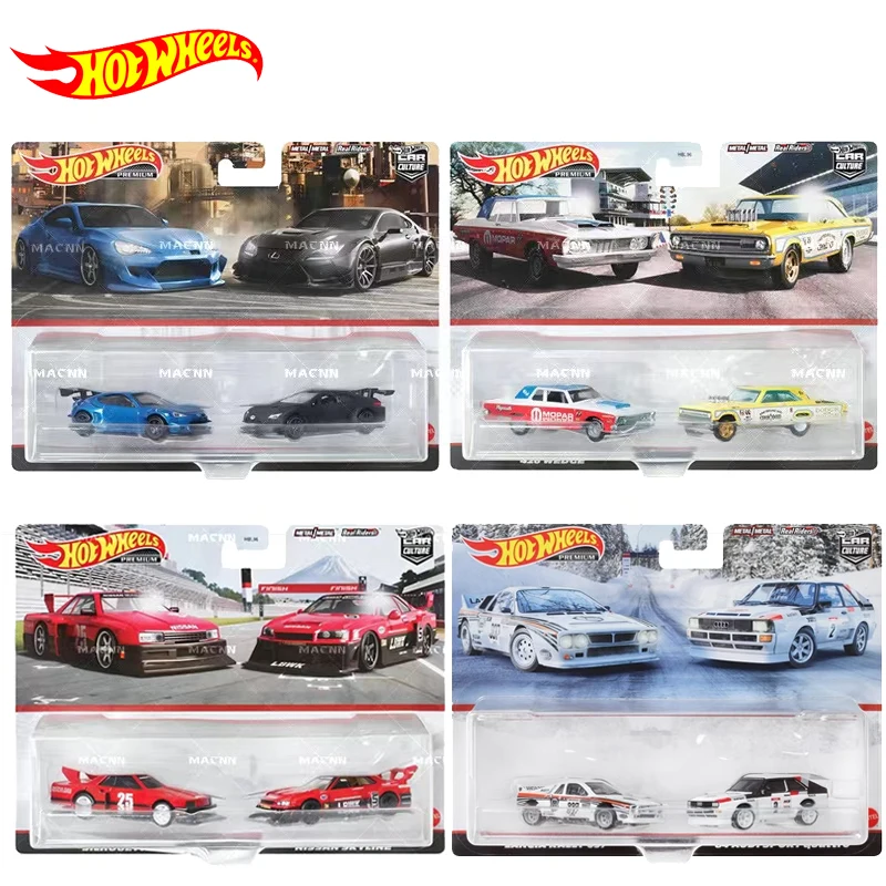 Original Hot Wheels Premium Car Culture 2-Pack Kids Boys Voiture 1/64 Diecast Lexus Plymouth Belvedere Toys For Children Gift