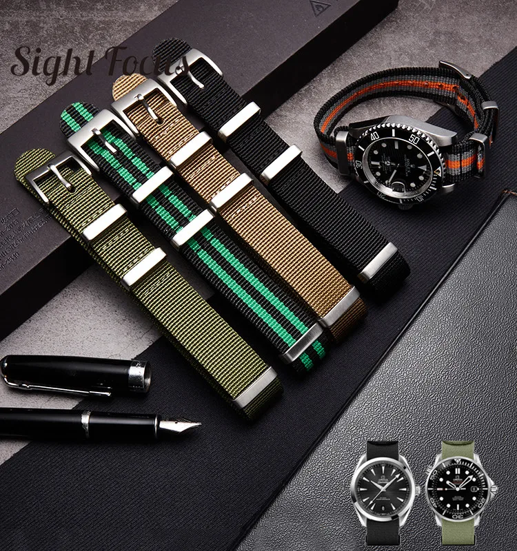 18Mm 20Mm 22Mm Cinturini Per Cinturini In Tela Di Nylon Per Omega Seiko Certina Nato Strap Zulu Bracciali Cinturini A Righe Per Sport Militari
