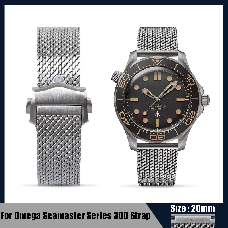 Cinturino Dell'Orologio Per Omega Seamaster Series 300 M Cinturino Per Orologio Subacqueo Versione 007 Cinturino Per Orologio Devi3000M Cintura In Ret