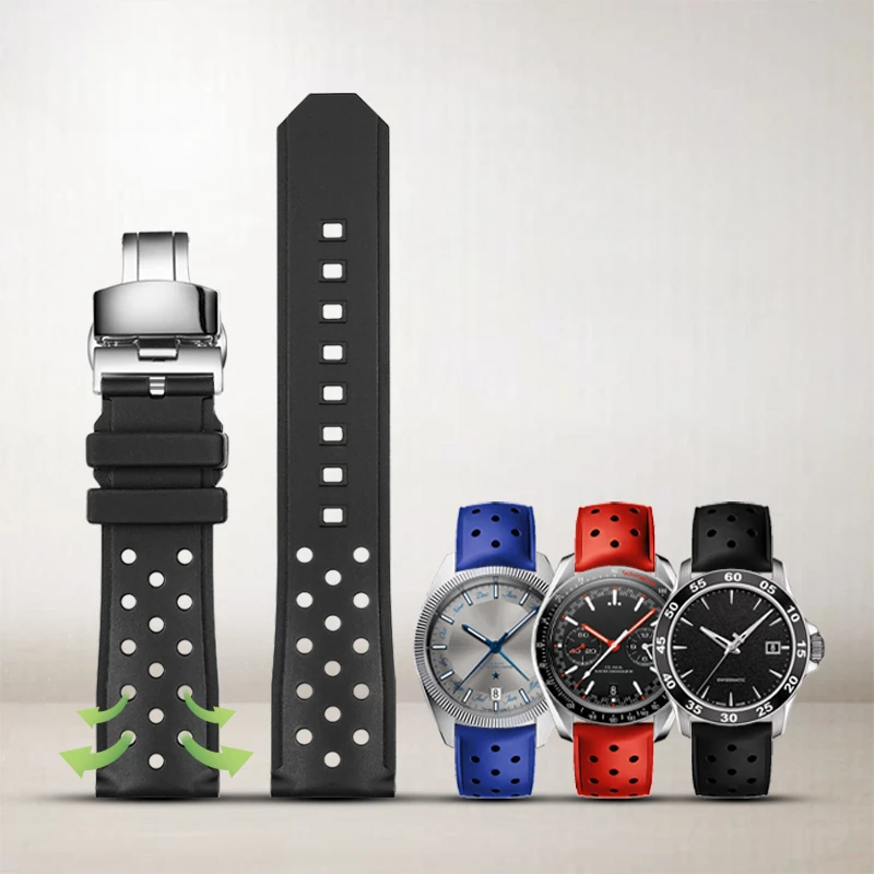 Cinturino Universale In Gomma Per Tissot Starfish Speedchi V8 Sports Omega Ocean 600 22Mm Cinturino Per Orologio Resistente All'Usura Di Alta Qualità