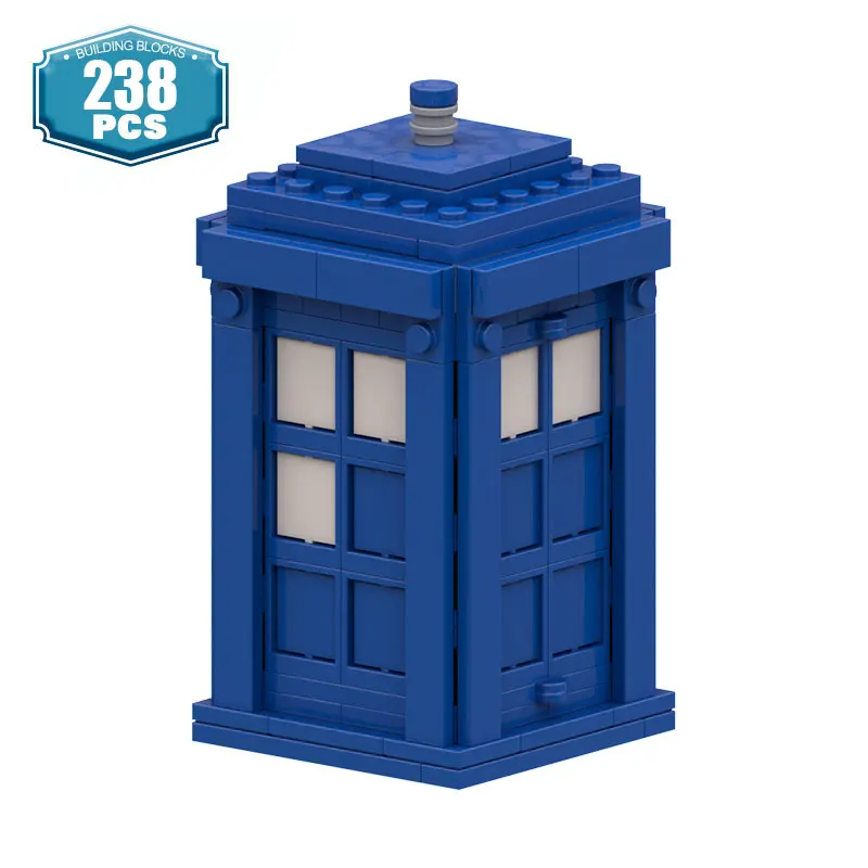 Moc Doctored Whoed Blue Phone Booth Building Blocks Retro Phone City Street Accessori Parti Mattoni Giocattoli Per Porte Aperte