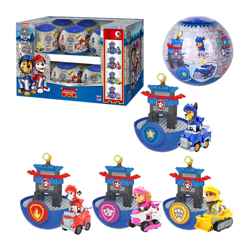 4 Pz/Set Paw Patrol Rescue Knight Tower Torre Di Guardia Patrulha Cina Captain Puppy Patrol Set Rescue Base Comando Center Block Toy