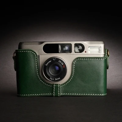Custodia In Vera Pelle Di Vacchetta Fatta A Mano Custodia Protettiva In Pelle Per Contax T2 T3 Custodia Per Fotocamera Tix Custodia Semi Custodia Base