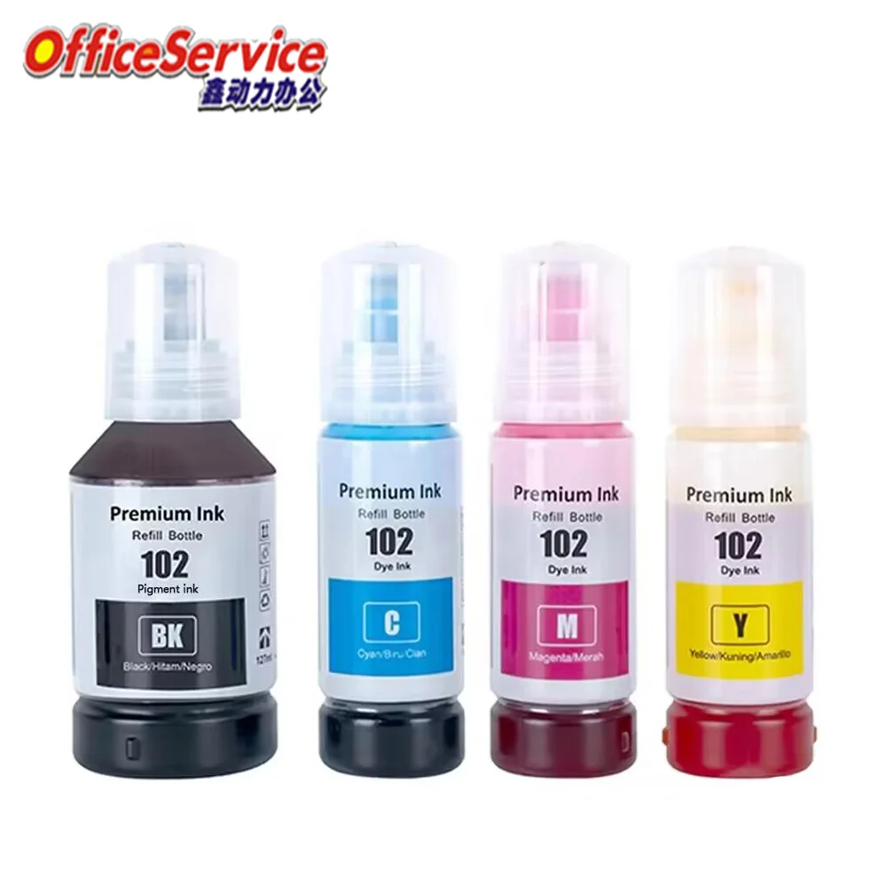 102 Ricarica Inchiostro Compatibile Per Stampante Epson Ecotank Et-2700 Et-2750 Et-2751 Et-2756 Et-2850 Et-2851 Et-2856 Et-3700 Et-4850