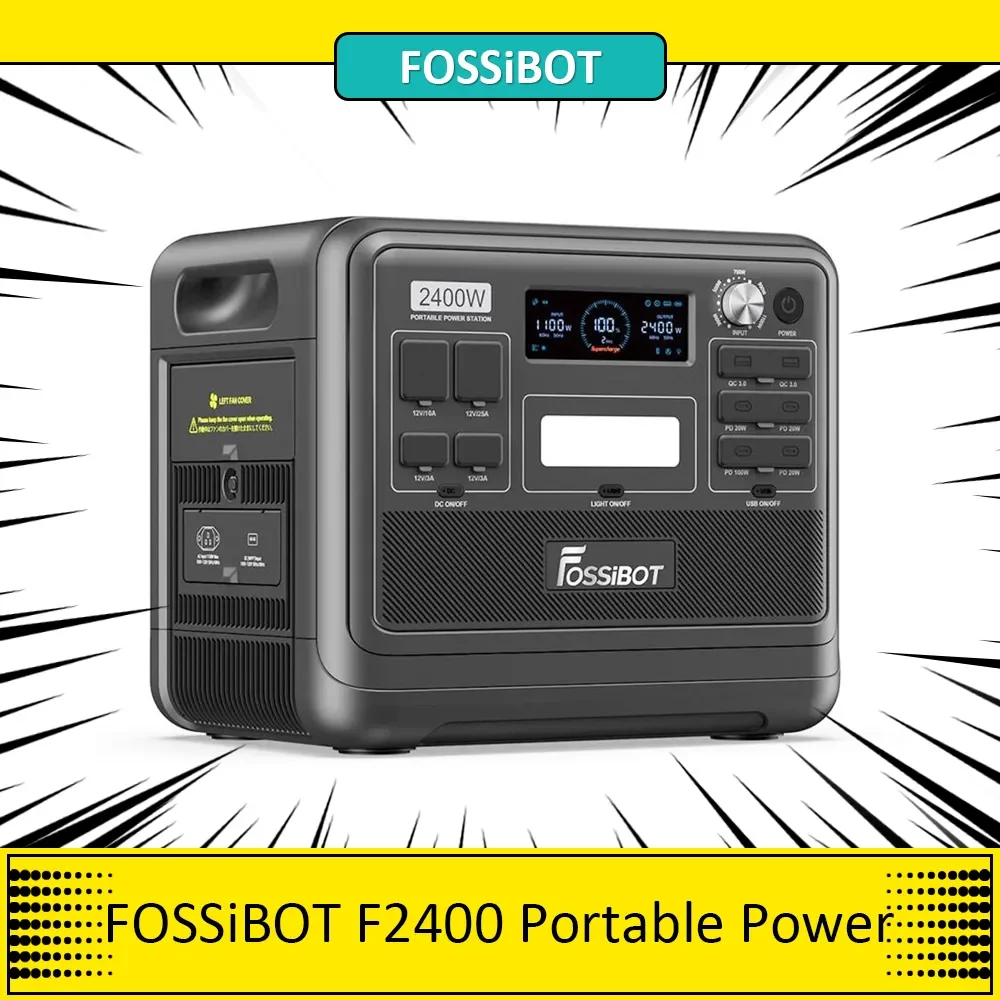 Fossibot F2400 Centrale Elettrica Portatile 2048Wh 640000Mah Lifepo4 Batteria 2400W Uscita Generatore Solare 220V