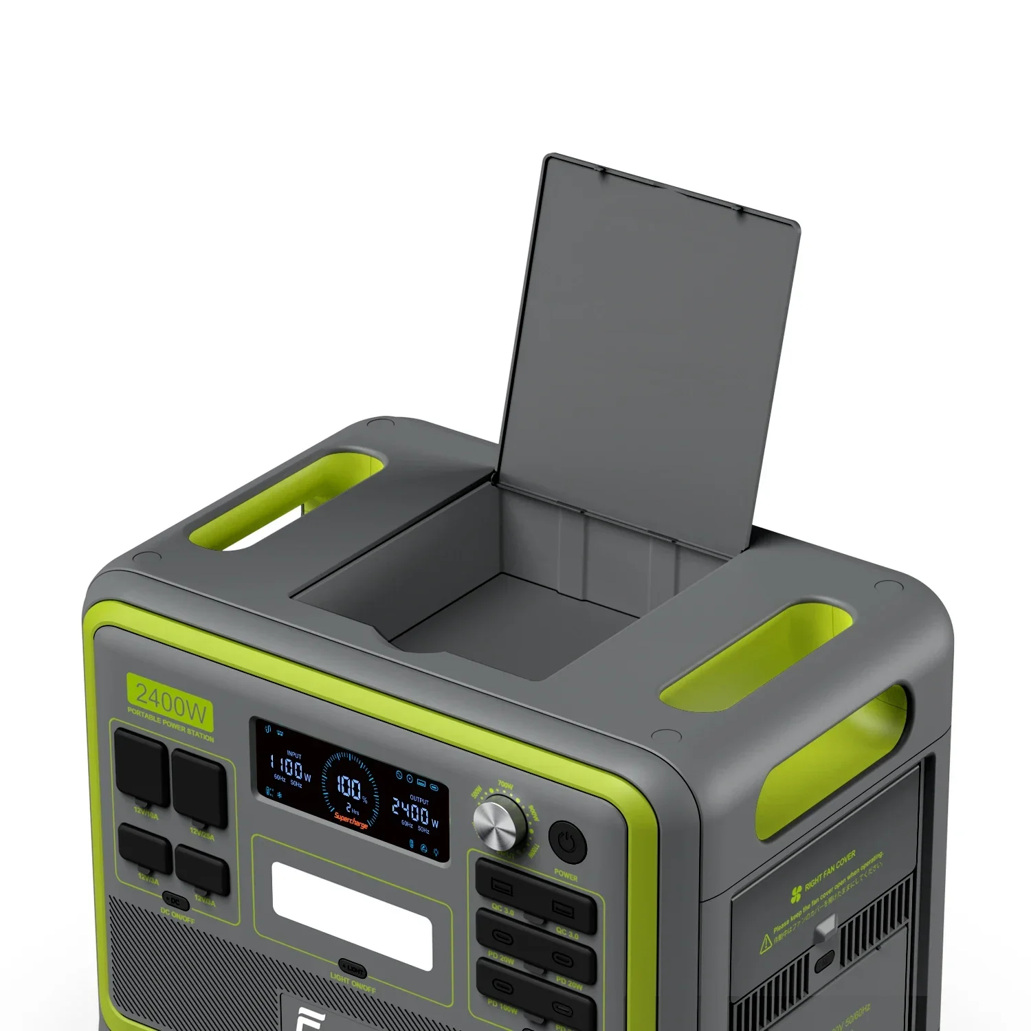 Centrale Elettrica Portatile A Batteria Da 2400W Fossibot F2400 50/60Hz Con Inverter Bidirezionale-Super-Carica