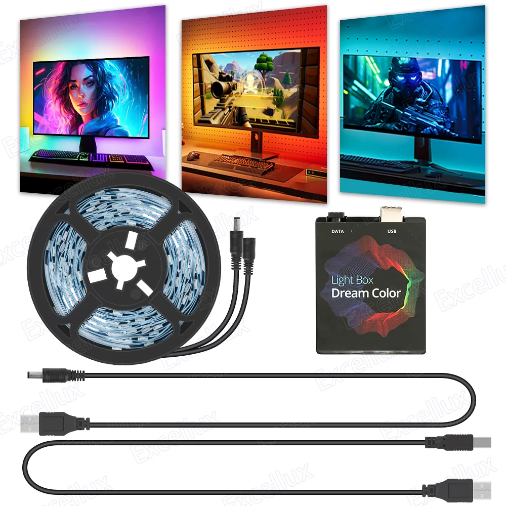 Ambient Tv Pc Monitor Retroilluminazione Schermo Da Sogno Usb Led Strip Color Sync Rgb Luci A Led Per Monitor Tvs 5V Atmosphere Decor Lamps