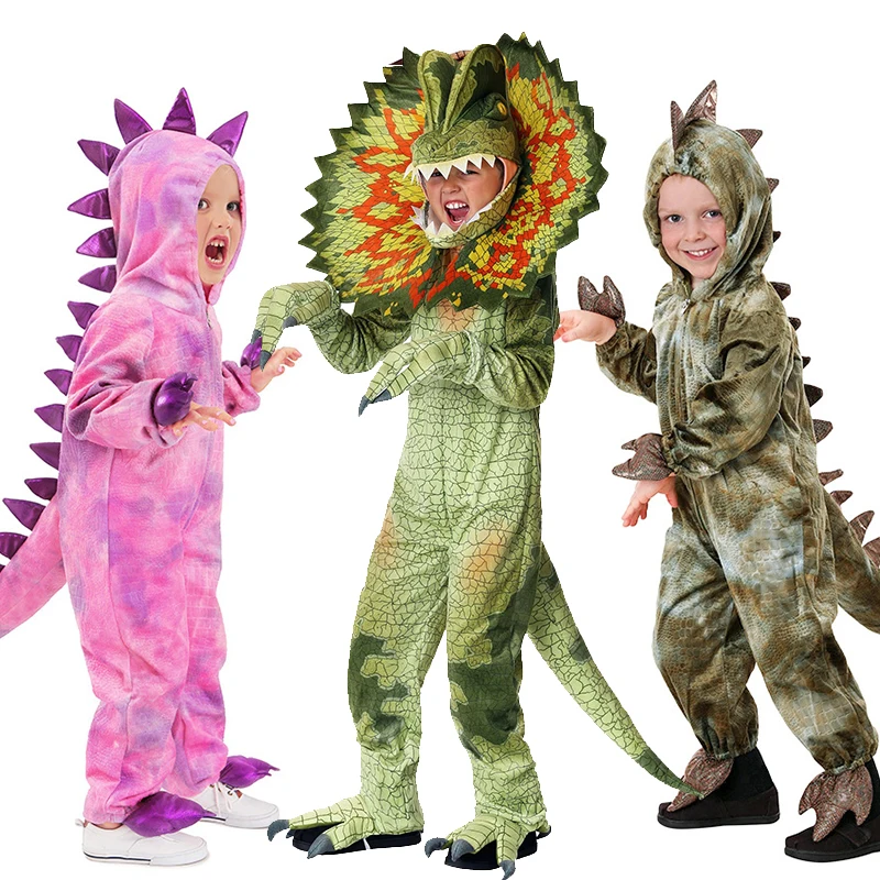 Costume Da Dinosauro Per Bambini Jurassic World Pink Girls Tilly The T-Rex Dinosaur Dilofosauro Boys Costume Di Halloween