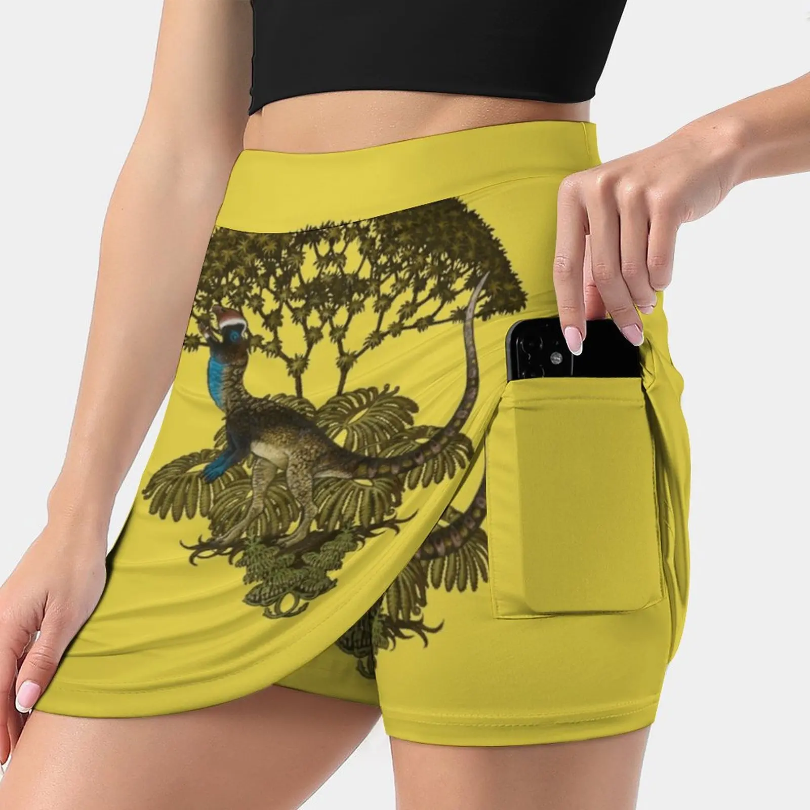 Dilophosaurus Women'S Fashion Sporting Skirt With Pockets Tennis Golf Running Skirts Dilophosaurus Dinosaur Ladies Short Skirt