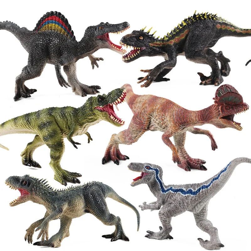 Simulazione Jurassic Dinosaur World Tyrannosaurus Indominus Rex Spinosaurus Dilophosaurus Model Action Figures Education Kid Toys