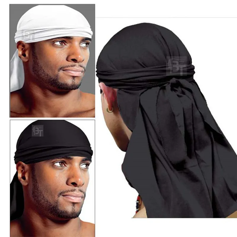 New Fashion Elegante Spandex King Durag Biker Head Wrap Skullcap Bandanna Doo Rag