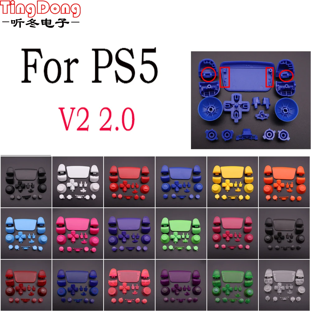 Per Controller Ps5 L1 R1 L2 R2 Pulsanti Kit D-Pad Pulsante Thumbstick Cap Sostituzione Per Ps5 V2 Bdm-020 Gamepad