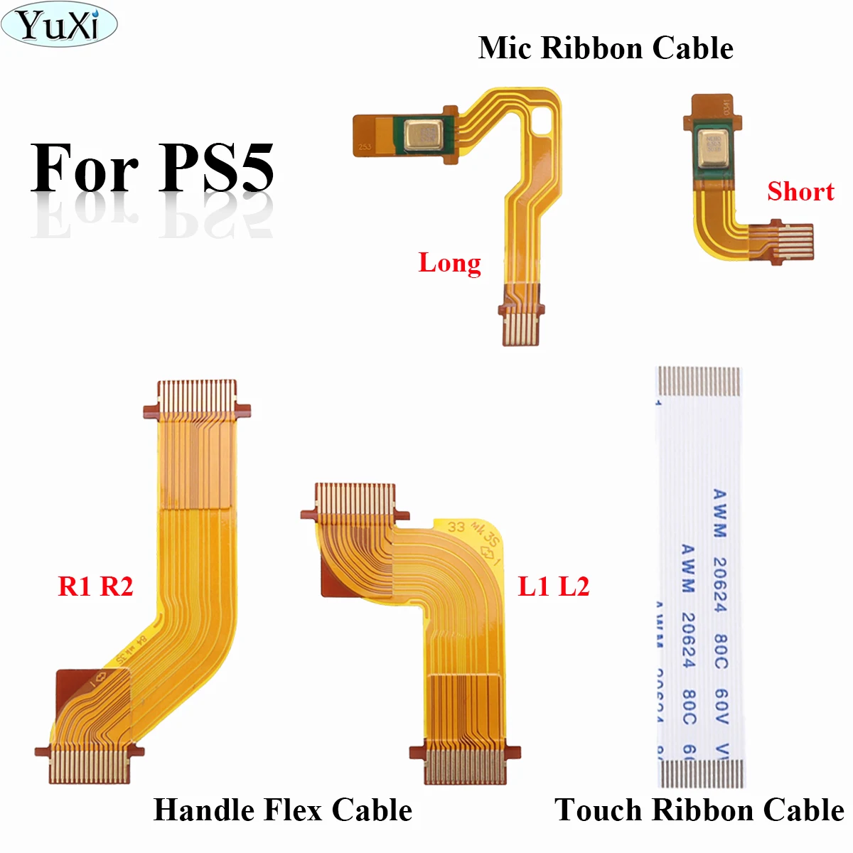 Sinistra Destra L2 R2 Motor Connect Ribbon Flex Cable Handle Button Board & Microphone & Touch Ribbon Flex Cable Per Controller Ps5