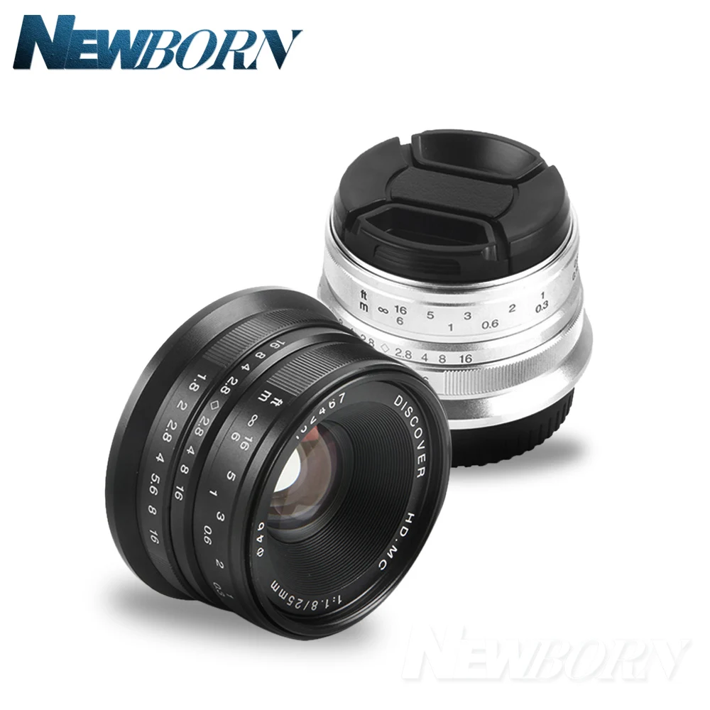 Nero/Nastro 25Mm F/1.8 Hd Mc Obiettivo Grandangolare Con Messa A Fuoco Manuale Per Fotocamera Fujifilm Fx X-T10 X-T2 X-Pro2 X-Pro1 X-E2 X-E1 X-M1 X-A3