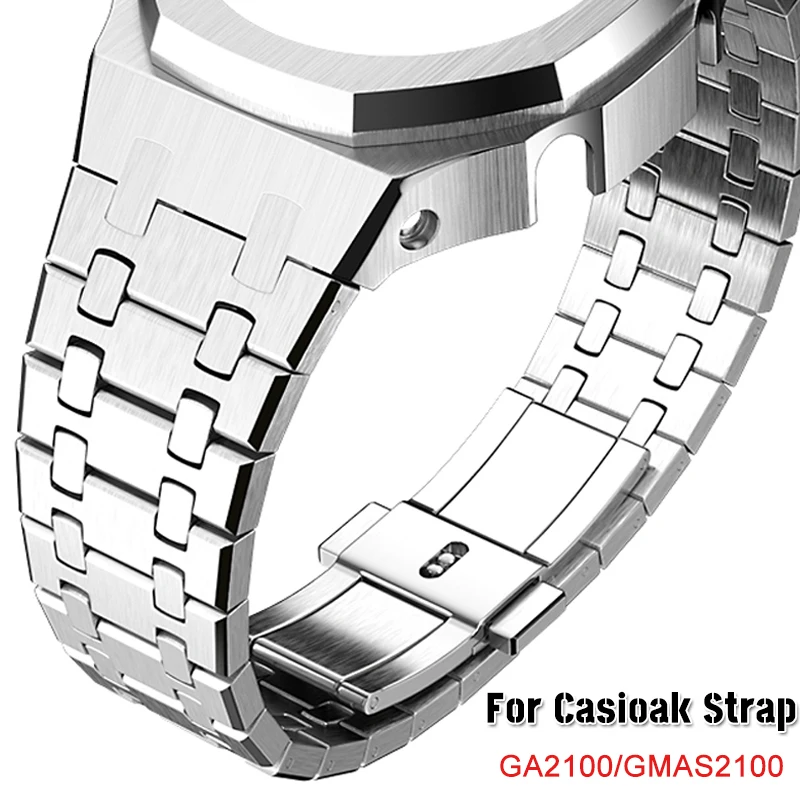 Per Casioak Ga2100 2110 Gmas2100 Cinturino In Metallo Per Casioak Gab2110 Cinturino In Acciaio Inossidabile Accessori Per Orologi Kit Di Modifica Cint