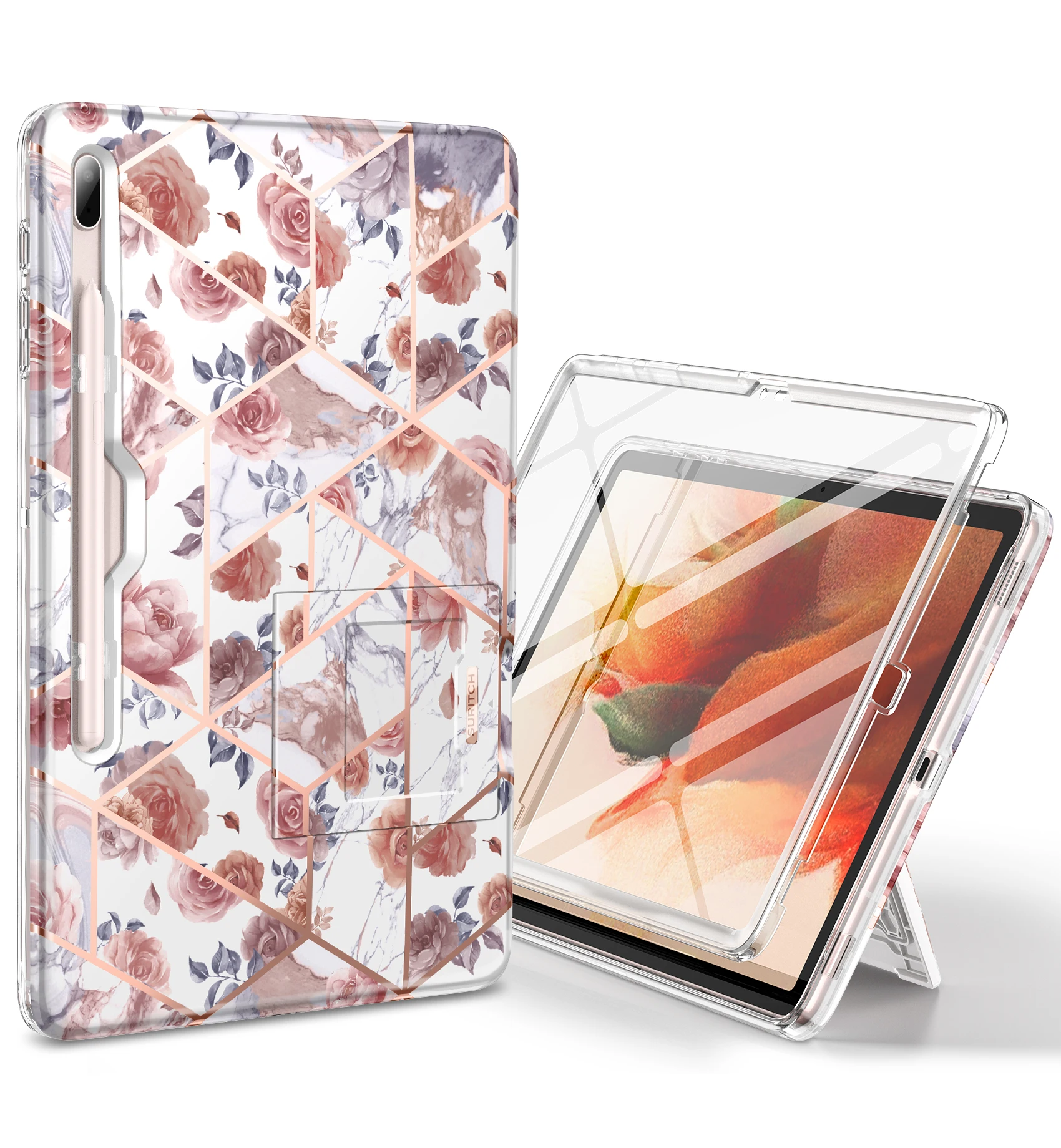 Per Samsung Galaxy Tablet S7 Fe Case Tablet S7 + S8 + Plus Cover Full Body Duty Cover Protettiva Antiurto Con Cavalletto Pieghevole