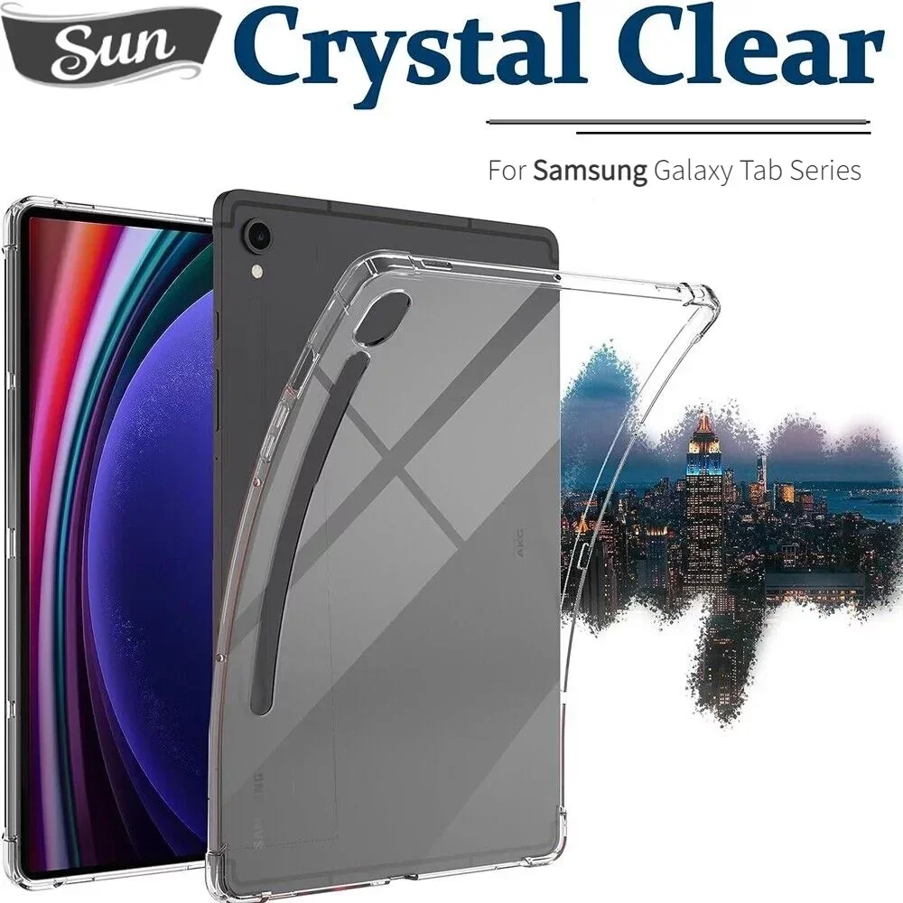 Custodia Trasparente Antiurto Per Samsung Galaxy Tab S9 Fe 10.9 Sm-X510/X516B S9 Fe + S7 Fe S8 S9 + Plus S8 S9 Cover Ultra Nera