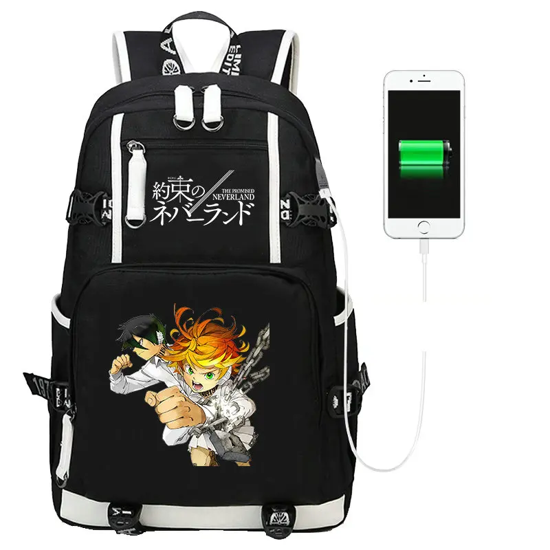 Lo Zaino Neverland Garantito Emma Normanno Daypack Anime Zainetto Cartoon Zaino Satchel School Bag Computer Day Pack