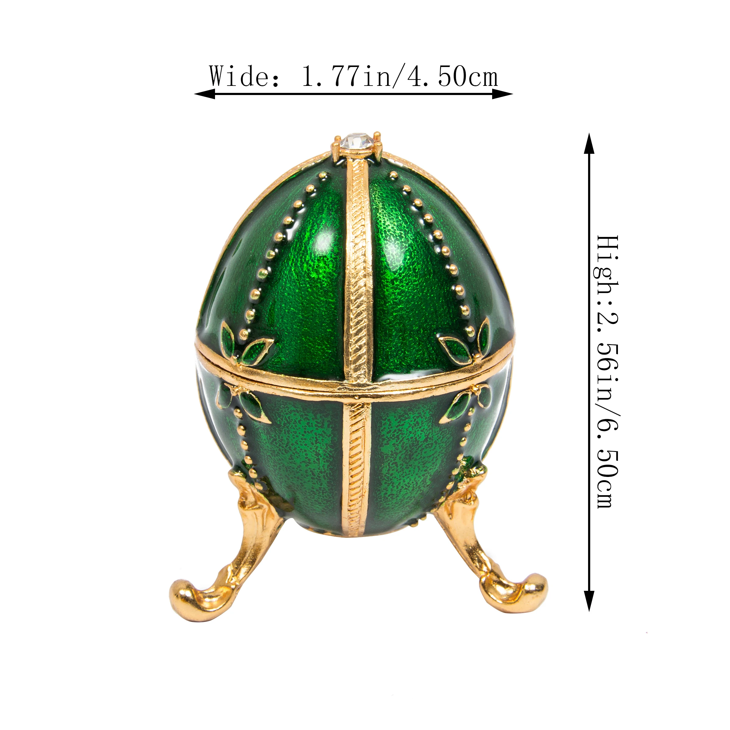 Qifu Verde Piccolo Faberge Egg Jewelry Box Contenitore Di Regalo