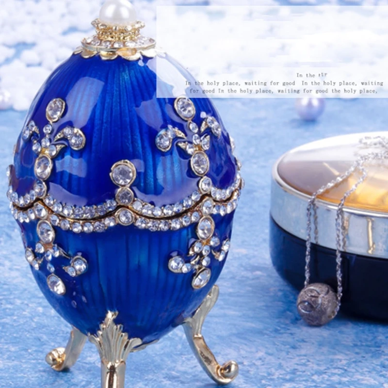 Portagioie Smaltato Con Uova Fabergé, Ornamenti Classici, Scatola Regalo Artigianale In Metallo, Scatola Pasqua
