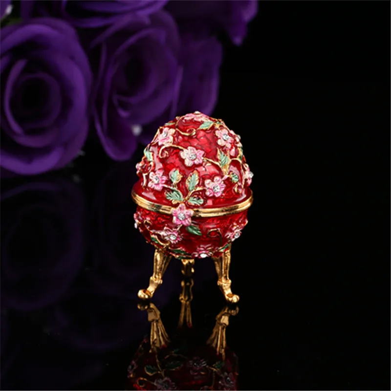 Qifu Colore Faberge Egg Jewelry Trinket Box Regalo