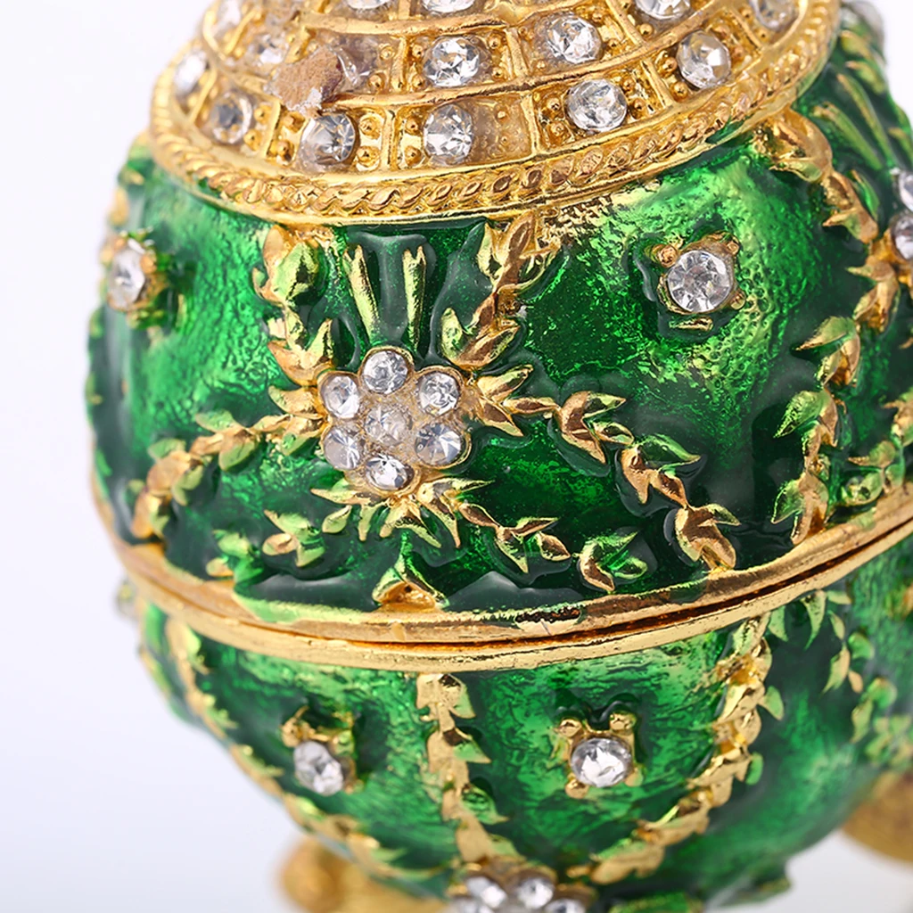 Fiore Faberge Egg Box Con Cristalli Da Collezione Uovo Di Pasqua Keepsake Box Cassa Dei Monili
