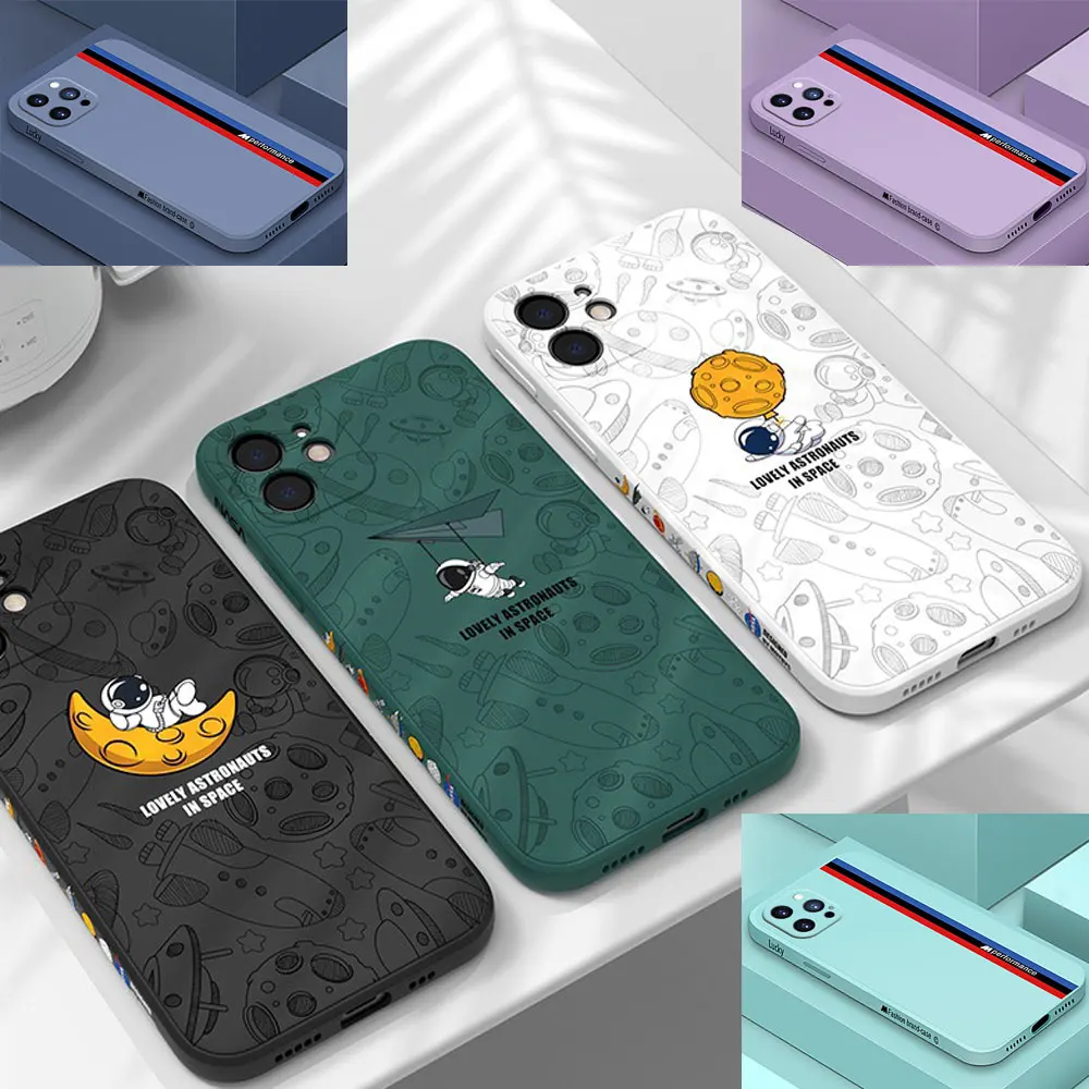 Per Vivo V23 5G Custodia Cartoon Astronaut Space Square Phone Case Per Vivo V15 Vivo V25Pro Vivo V23 Pro Vivo V9 V23E Cover In Silicone