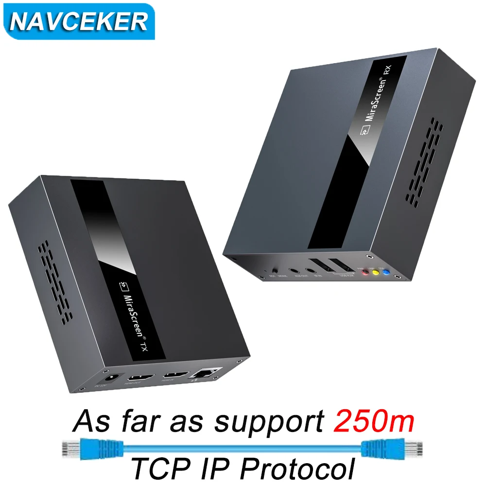2023 Navceker Hdmi Kvm Extender Su Ip Rj45 Rete Ethernet Kvm Extender Usb Hdmi 250M Over Utp/Stp Kvm Extender Cat5 Cat6