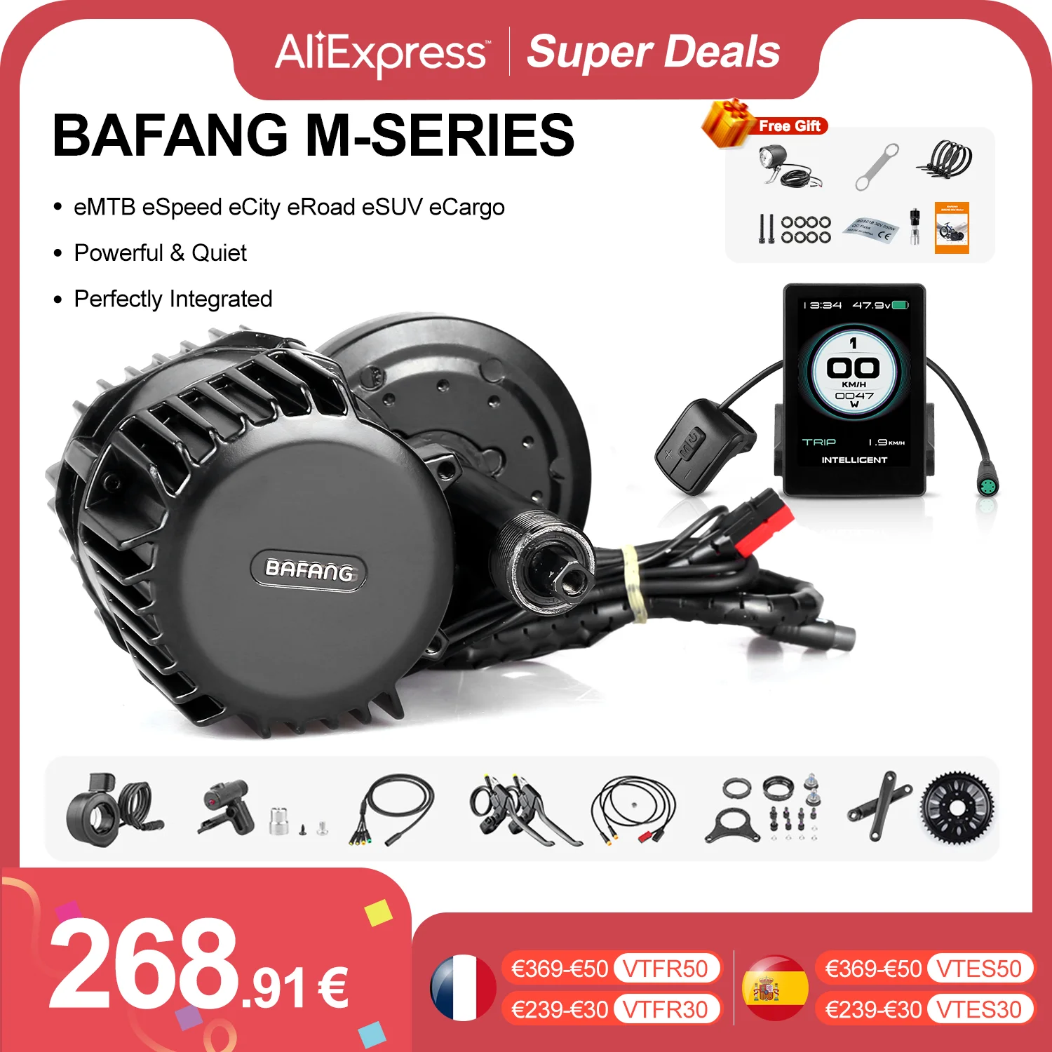 Bafang Mid Drive Motor Bbshd Bbs02B Bbs01B 1000W 750W 500W 250W 350W Kit Di Conversione Ebike Per Kit Bici Elettrica Motore Bicicletta
