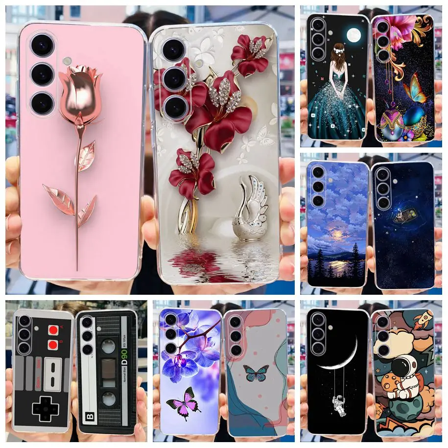 Per Samsung S24 5G Custodia Sm-S921B S 24 5G Cover Per Telefono Popolare Flower Butterfly Soft Silicone Funda Su Samsung S24 Ultra S24 + Capa