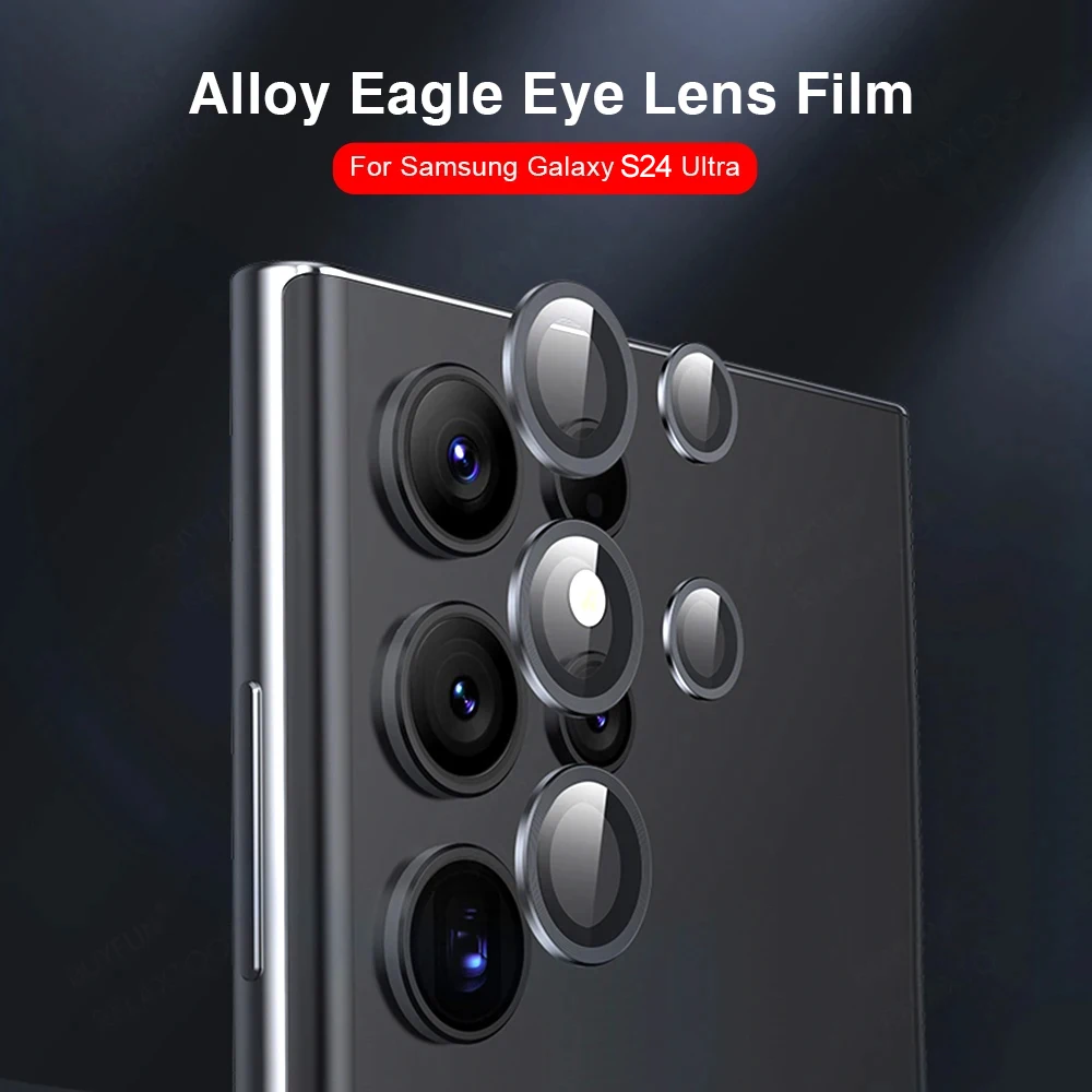 Per Samsung Galaxy S24 Ultra Camera Lens Protector Metal Camera Ring Case Glass Per Samsung S 24 S24Ultra Plus 5G Cappuccio Protettivo
