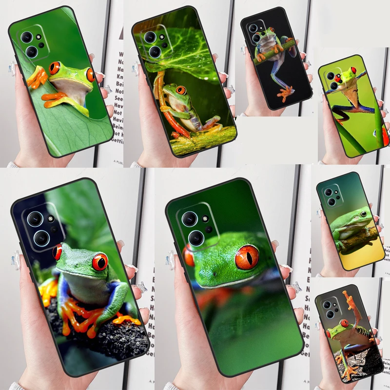 Custodia Green Frog Wildlife Per Xiaomi Redmi Note 12 8 9 10 11 Pro Note 12S 11S 10S 9S 8T Redmi 12 9 10 C Cover