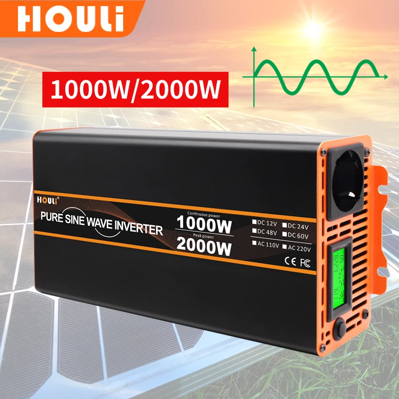 Houli Inverter 12V 220V Onda Pura 1600W 2000W Inverter 12V 220V Inverter 24V 220V Pure Sine Wave 48V Inverter Onda Sinusoidale Pura
