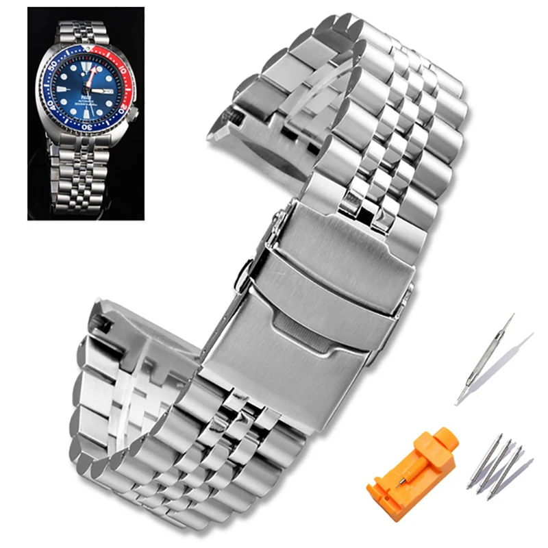 Cinturino In Acciaio Inossidabile Massiccio Per Tartarughe Seiko Serie Abalone Vertex Srpa21 Srp777 Srpc25 Srp773 Srp775 Srp779 Cinturino 22 Cinturino