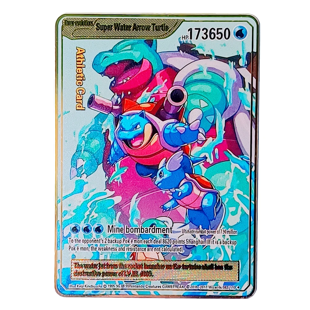 173650Hp Pokemon Card Vmax Metal Pokemon Letters Vstar Pikachu Charizard Mewtwo New Gold Iron Carte Da Gioco Anime Game Giocattoli Per Bambini