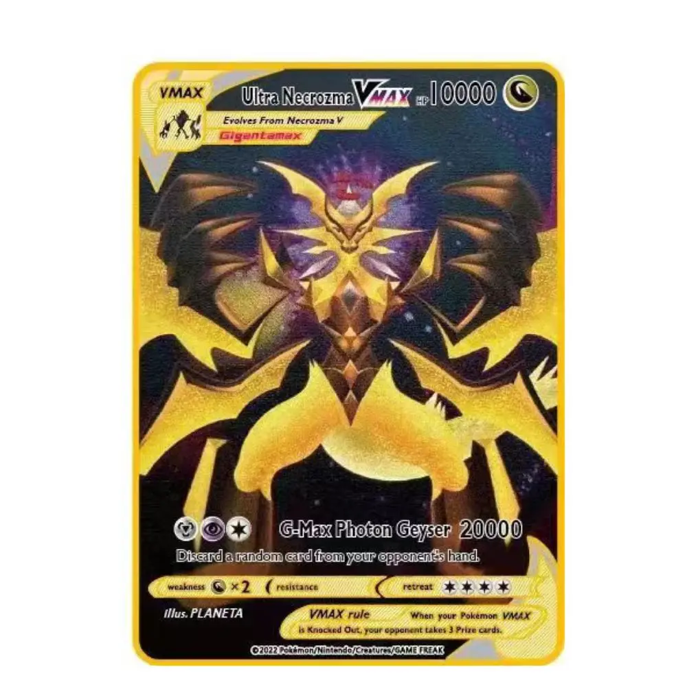 10000 English Gx Vmax Pocket Monster Metal Card Charizard Gold Limited Edition Gioco Di Collezione Di Carte Regalo Per Bambini