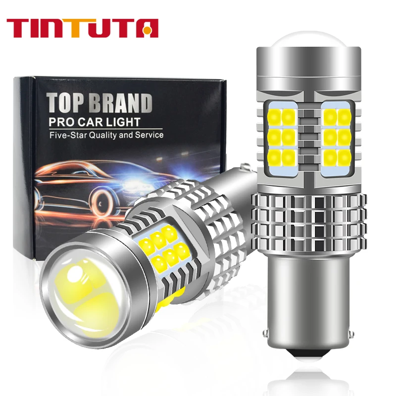 P21W Py21W W21W W21/5W Led Bay15D Ba15S Lampadina A Led Per Auto Bianca Indicatore Di Direzione 1156 3030 6000K T20 W21/5W 7443 W21W 7440 Luci A Rastr