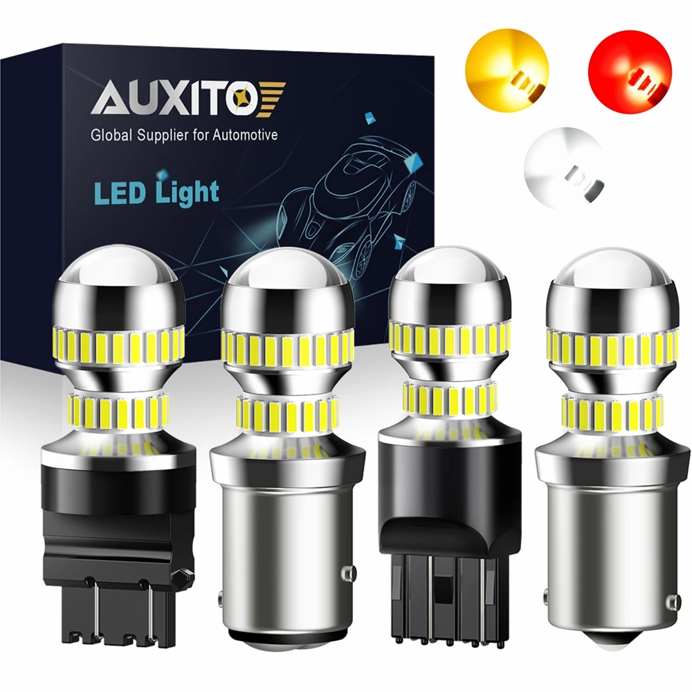 Auxito 2X1157 Bay15D P21/5W 1156 Ba15S 7443 Lampadina A Led Super Bright T20 3157 P21/5W T25 Led Car Drl Freno Di Retromarcia Stop Fanale Posteriore