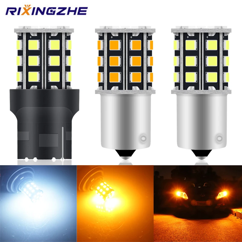 2 Pezzi P21W Led P21/5W Py21W Bau15S Py21W 1156 Ba15S T20 W21W 7440 33Smd 2835 Lampadina A Led Per Indicatori Di Direzione Lampadine Su Auto