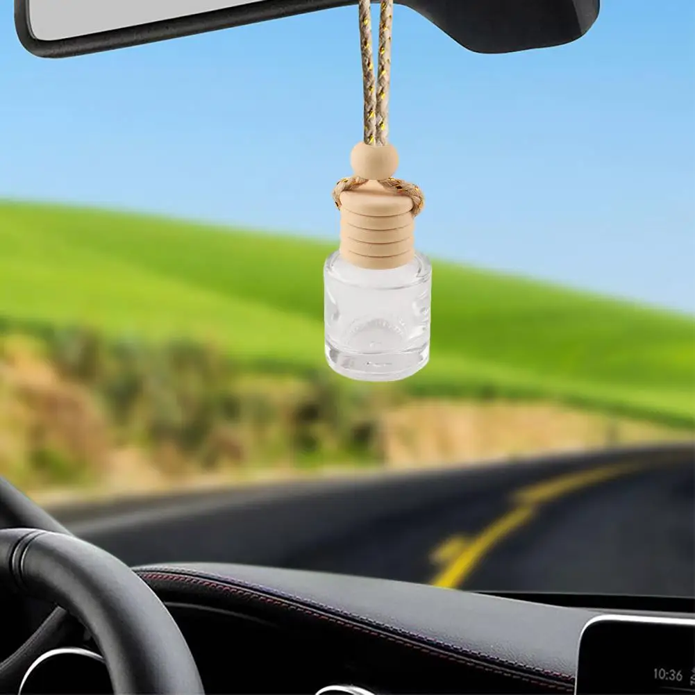 Clear 5Ml Practical Empty Perfume Glass Diffuser Bottle Wooden Lid Aromatherapy Diffuse Bottle Attractive   For Atv