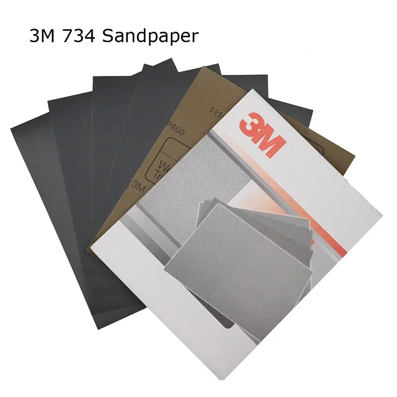 10 Pz 734 Sandpapers A Base D'Acqua Car Beauty Sanding Lucidatura Dry Wet 230*280Mm Carta Vetrata Abrasiva Super Per 3M Grit240 ~ 1200
