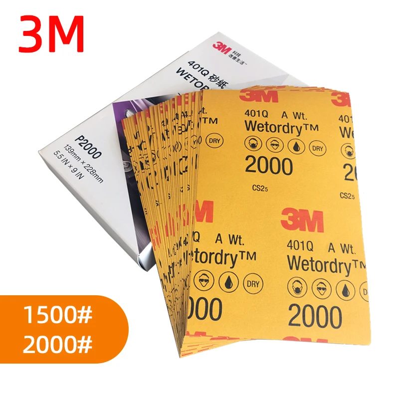 Carta Vetrata 3M 2000 Grana 1500 Vernice Superficie Bellezza Lucidatura Carta Abrasiva Per Auto Abrasiva
