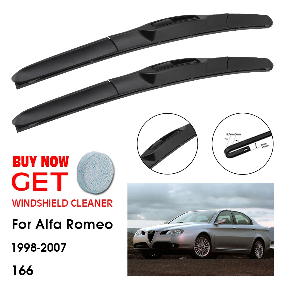 Spazzola Tergicristallo Per Auto Per Alfa Romeo 166 21 "+ 19" 1998-2007 Lavavetri Anteriore Tergicristallo Spazzole Accessori