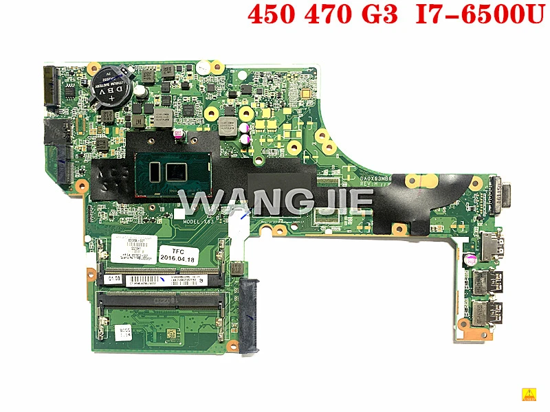 Per Hp Probook 450 470 G3 Da0X63Mb6H1 X63 830932-001 830932-501 830956-001 830956-501 837802-001 837802-501 I7-6500U Utilizzato