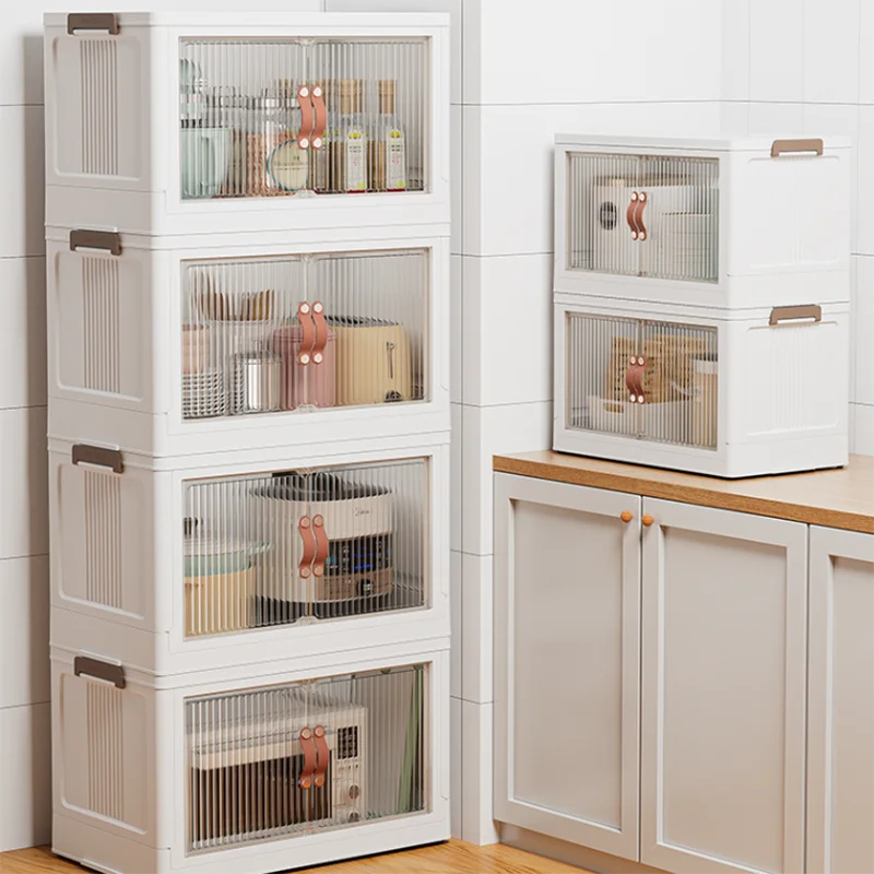 Multifunzionale Salvaspazio Credenza Cassetti Unità Credenza Pieghevole In Plastica Nordica Portatile Moderno Credenza Mobili Da Cucina