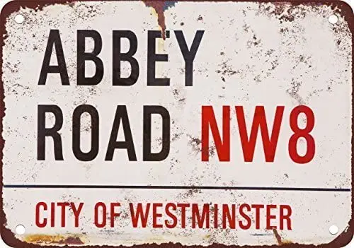 Abbey Road Vintage Look Riproduzione Metal Tin Sign 12X18 Pollici