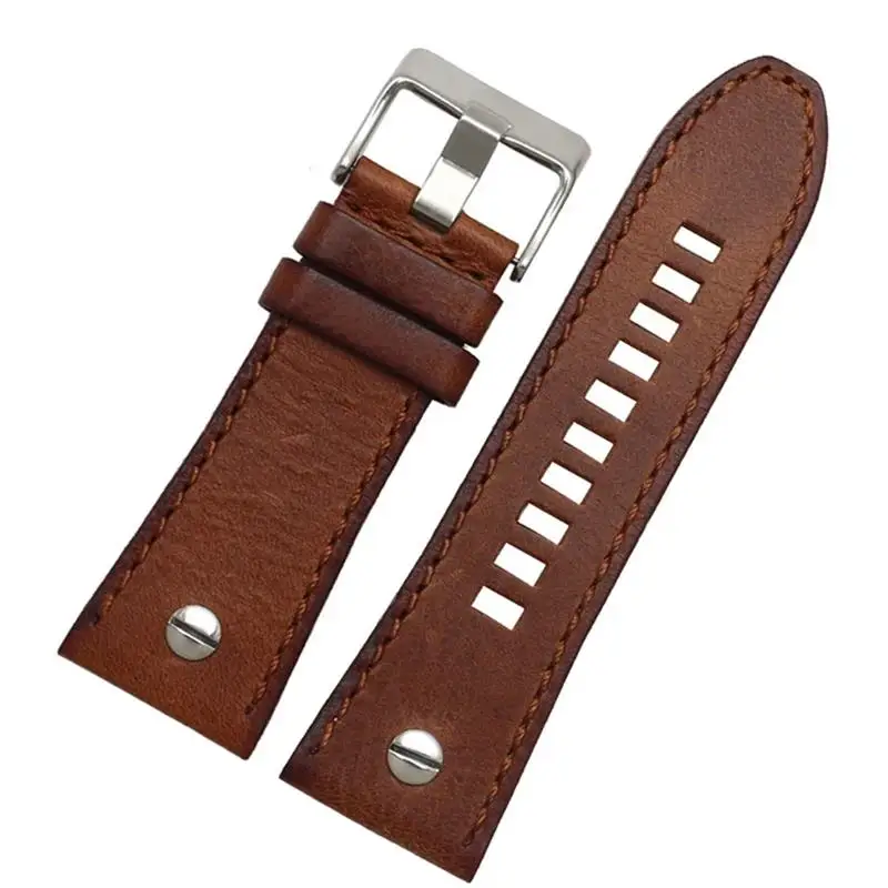 Pcavo Cinturino 28Mm Cinturino In Vera Pelle Cinturino Per Orologio Diesel Cinturino Per Orologio Dz7193 Dz7214 Dz7311 Dz7312 Dz7313 Orologio