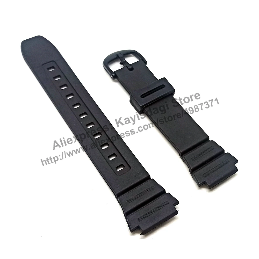Cinturino/Cinturino In Gomma Nera Da 18Mm Compatibile Casio Ae-1200Wh , Ae-1300Wh , F-108Wh , W-216H