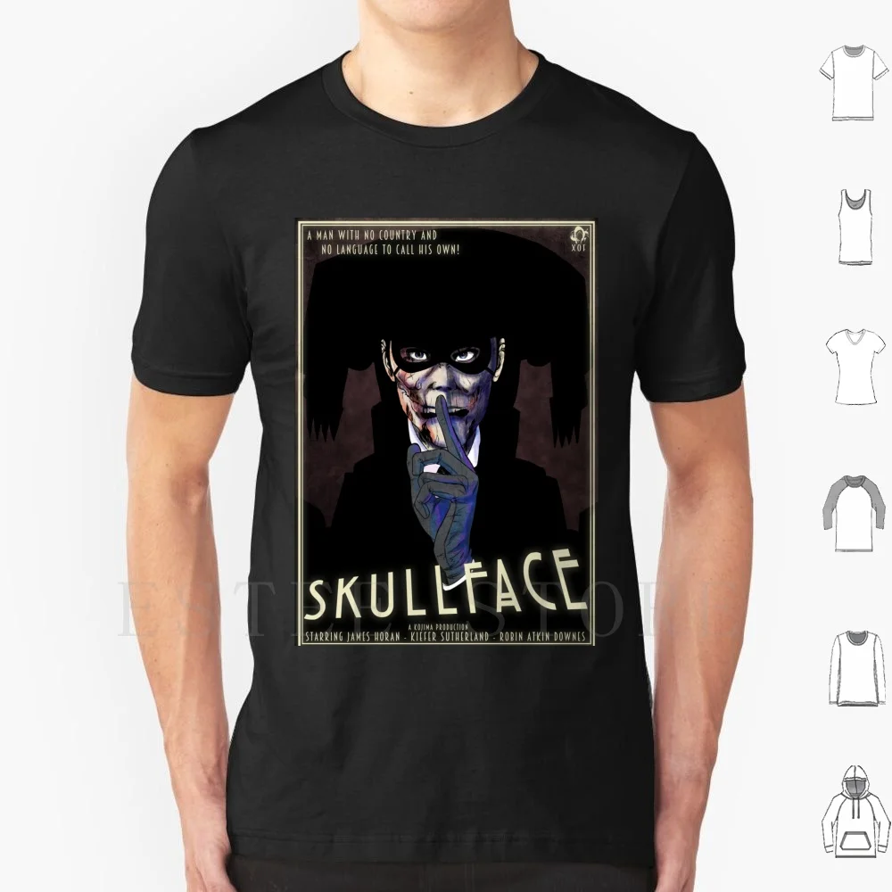 Skull Face-The Man With No Face T Shirt Stampa Cotton Skull Face Skull Face Man No Metal Gear Solid 5 V Mgsv Phantom Pain Xof Fox