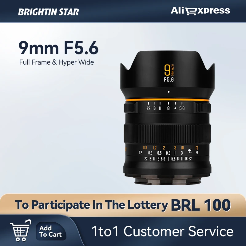 Brightin Star 9Mm F5.6 Full Frame Obiettivo Grandangolare Grandangolare Fisheye Mirrorless Per Nikon Z Sony E Canon Rf Leica L